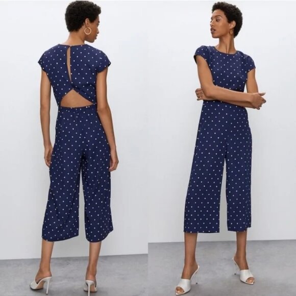 Babaton Hamptons Polka Dot Jumpsuit SZ 0 - Picture 2 of 7